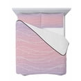thumbnail image 7 of Quilts Twin-XL Size Bedding Set, Pink Purple Ombre Lightweight Quilted Comforter, Modern Abstract Striped Polka Dots Soft Reversible Bedspread Coverlet with Pillow Covers for All Season, 68" x 98", 7 of 7