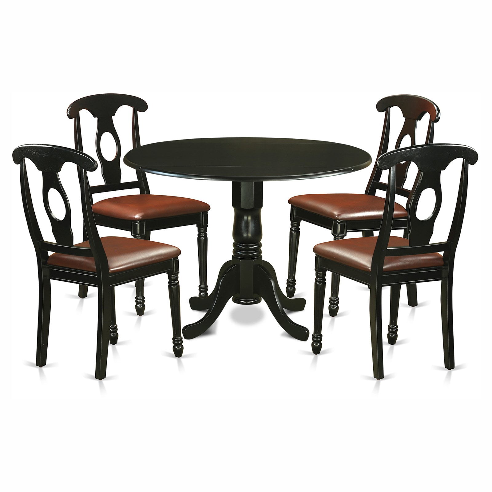East West Furniture Dublin 5 Piece Drop Leaf Dining Table Set With East West Furniture Dublin 5 Piece Drop Leaf Dining Table Set With Kenley Faux Leather Seat Chairs Com
