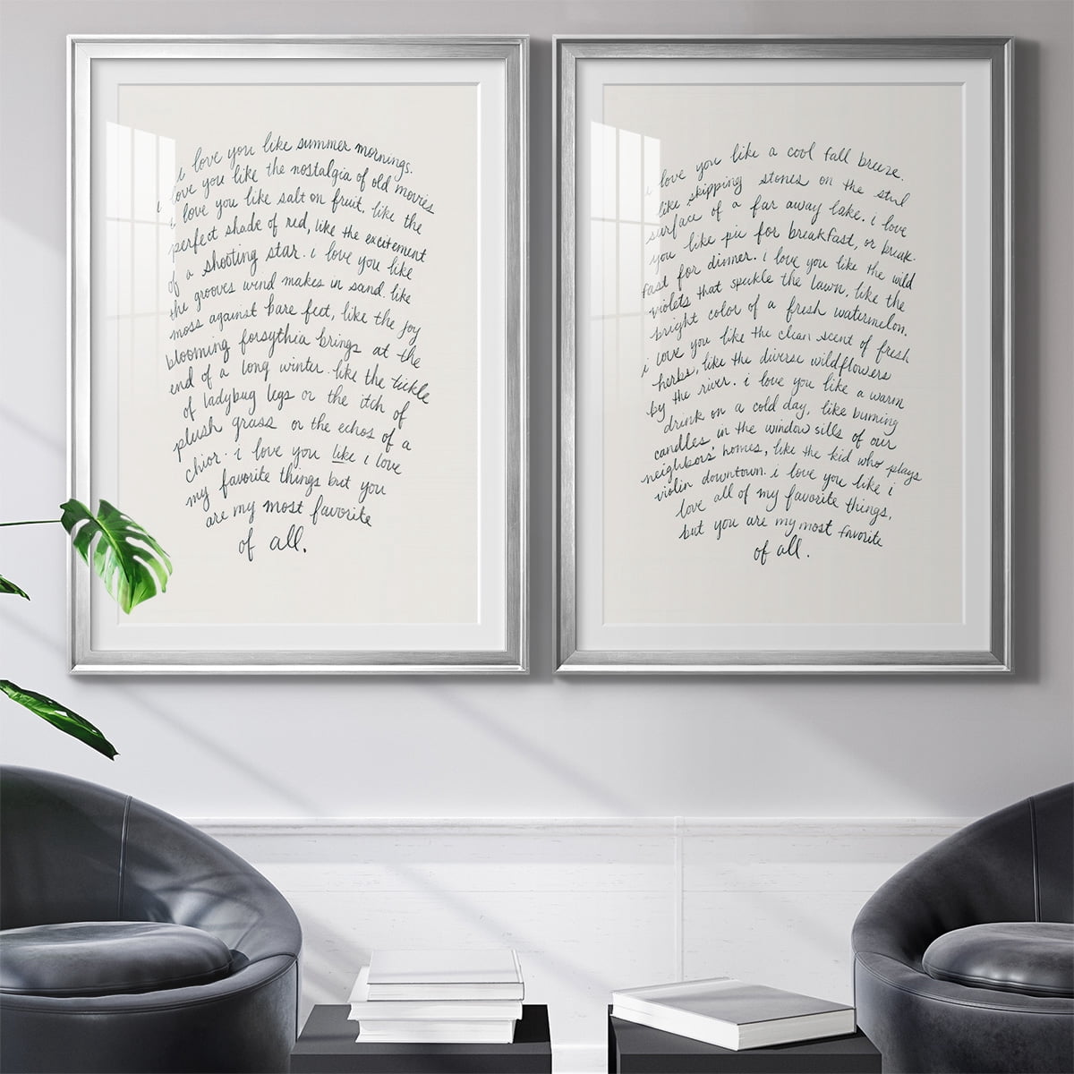 Wexford Home Letter to a Lover I Premium Framed Print, 22.5" x 30.5" - Ready to Hang, Silver (Set of 2)