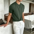 thumbnail image 4 of hotojiny Mens Casual T-Shirts Classic Short Sleeve Knit Tees Crewneck Ribbed Solid Shirts Comfort Business Work Tops, 4 of 5