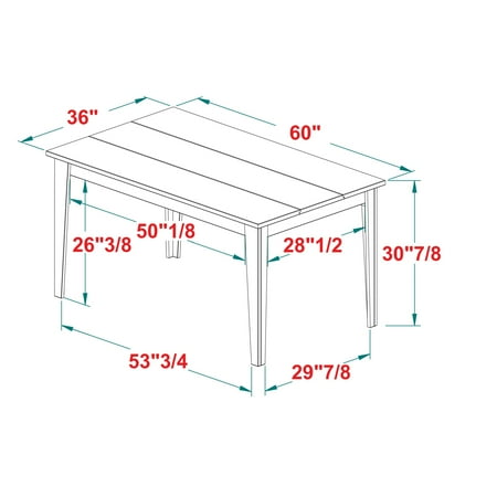 Walker Edison - 60” Contemporary Plank Top Solid Wood Dining Table - Brown