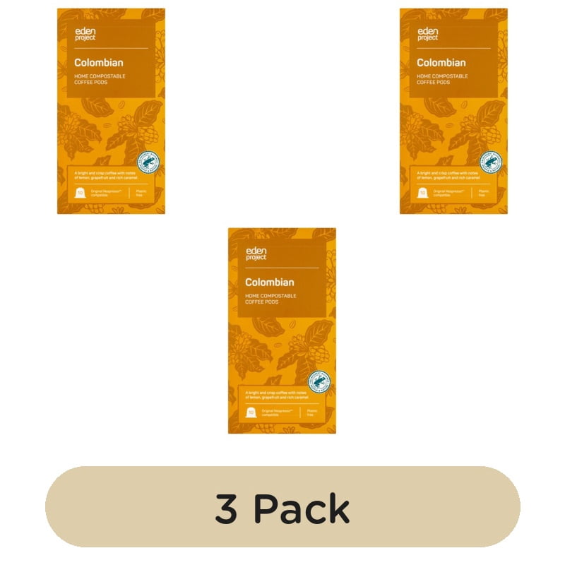 Eden Project Home compostable Nespresso capsules - Colombia, 10 pods per pack, British Import (Pack of 3)