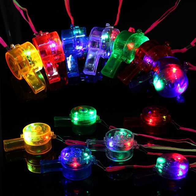 Silbato luminoso redondo para animar, silbato luminoso para ambiente de fiesta, silbato luminoso, juguete luminoso