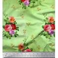 thumbnail image 1 of Soimoi Green Viscose Chiffon Fabric Leaves & Floral Print Fabric by Yard 42 Inch Wide, 1 of 1