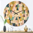 thumbnail image 2 of Designart 'Retro Triangular Design I' Mid-Century Modern Wood Wall Clock, 2 of 5