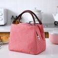 thumbnail image 4 of Bolsa de almuerzo aislada para mujer | Bolsa hielera compacta y reutilizable | Forro de aluminio | Ligero, estilo moderno | Cubo de almuerzo para oficina, picnic, viajes | 9.05x5.90x6.29 pulgadas, 4 of 5
