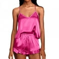 thumbnail image 2 of Patlollav Womens Casual Print Colorblock Frill Hem Set Housewear Sexy Suspender Vest Suit, 2 of 6