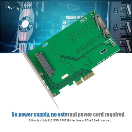 PCIe x4 to 2.5-inch NVMe U.2 SSD Riser Adapter Card Riser Card SSD ...