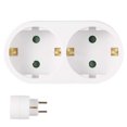 thumbnail image 1 of Double Socket Adapter 16A 250V with Overload and Child Safety Protection, Compact Power Splitter for Kitchen Office Travel Hotel to Safely Power Two Devices from One Outlet, 1 of 4