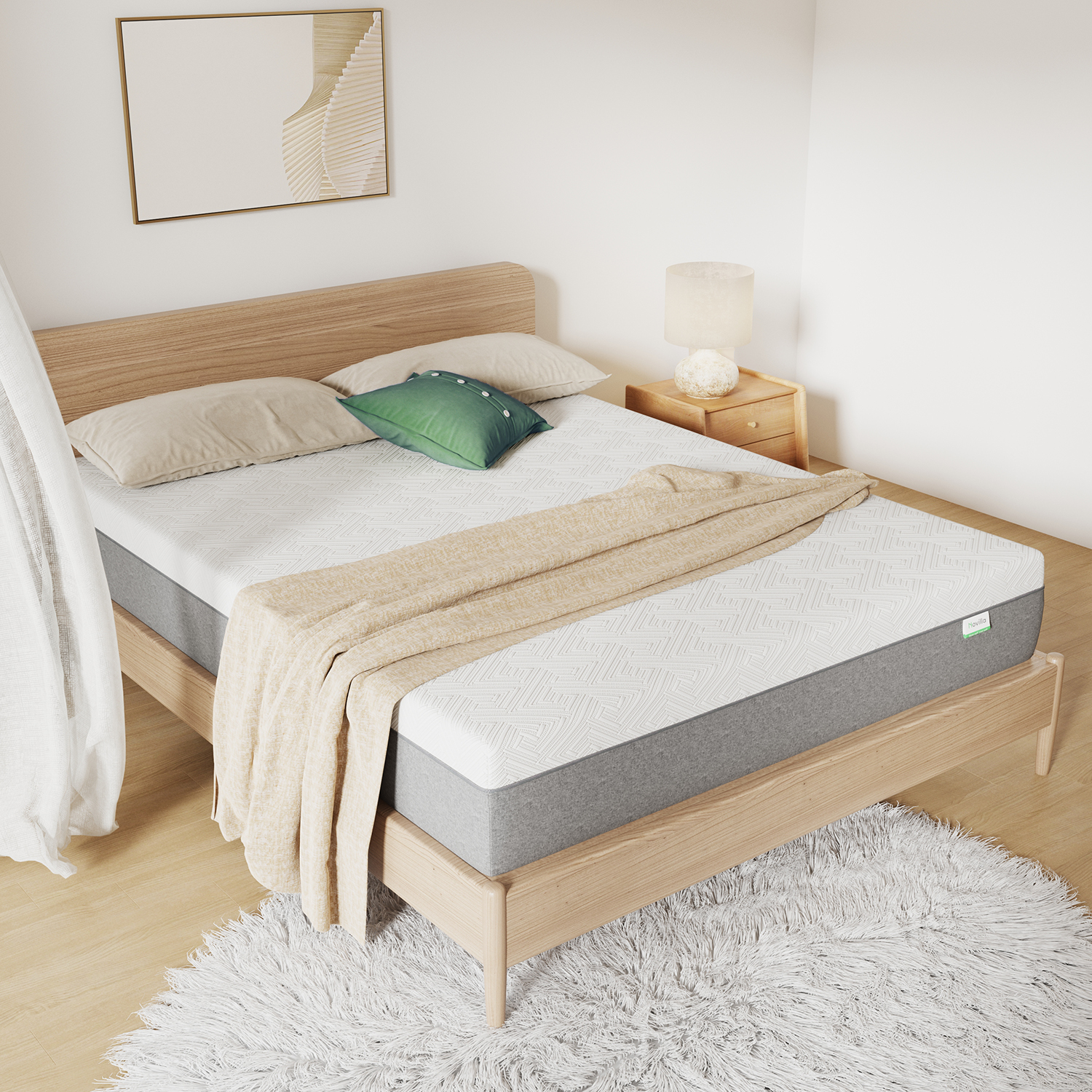 Novilla Materasso Hybrid Twin 10 Pollici (25 Cm) - Memory Foam Con Gel E Molle Innerspring - Pillow Top, Medium Firm - In Scatola, Per Un Sonno Confortevole