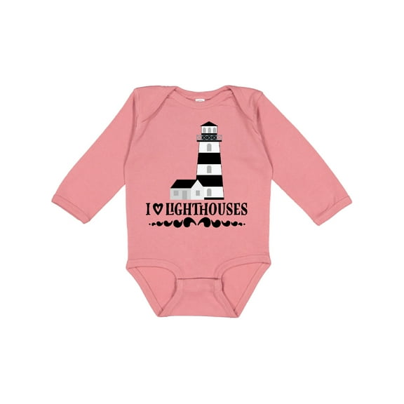 Inktastic I Love Lighthouses Girls Long Sleeve Baby Bodysuit