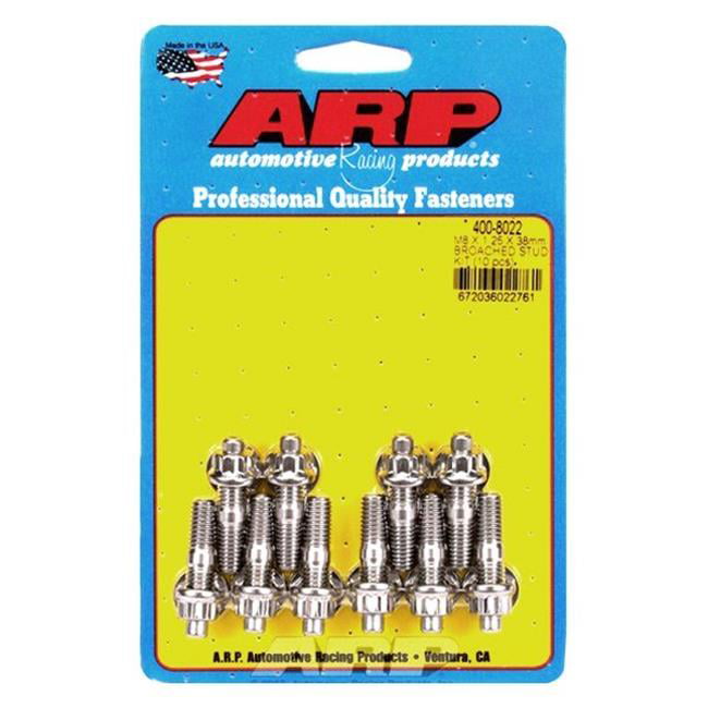 ARP 400-8022 M8 x 1.25 x 38mm Stainless Steel Stud Kit 10 Piece