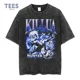 thumbnail image 2 of Killua Zoldyck-camisetas de algodón para hombre, ropa de calle Vintage lavada, camiseta de Anime, Manga corta, Harajuku, troupé Phantom, Tops, 2 of 5