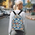 thumbnail image 7 of FORMRS Mini Backpack Purse for Women Quilted Travel Daypack Casual Shoulder Bag, Blue Cute Train Pattern, 7 of 7