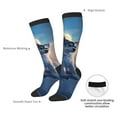thumbnail image 4 of Xecao Cloud Wolf print thigh-high socks, crafted for both men and women with a stretchy, high-opaque design perfect for daily wear, 4 of 6