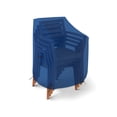 thumbnail image 3 of Stackable Chair Cover 18 Oz Waterproof - 100% UV & Weather Resistant PVC Coated Patio Furniture Cover with Air Pockets & Drawstring for Snug Fit (40W x 40D x 36H x 15 FH, Blue), 3 of 6