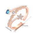 thumbnail image 4 of Qarigey Anillo abierto para mujer, nudillo de cristal estético Vintage, regalo de joyería de moda Ropa, zapatos y accesorios Miscelánea Roségold, 4 of 6