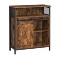 thumbnail image 1 of 27.6 Inches Wooden Sideboard with Barn Sliding Door, Brown and Black, 1 of 2