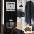 thumbnail image 3 of Black Geometric Blackout Curtains for Bedroom/Living Room, Pinch Pleated Black Out Curtains, Beige Abstract Minimalist Artwork Room Darkening Window Drapes with Hooks 2 Panels, 39"x70", 3 of 8