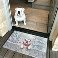 thumbnail image 2 of Playful Bulldog Welcomes Winter Snowy Day with Cardinal Bird Doormat Dog Lover Gifts Idea Indoor Outdoor Welcome Mat - 2017, 2 of 5