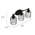 thumbnail image 3 of Elegant Designs 22" Industrial Farmhouse 3 Light Metal Birdcage Decorative Wall Mounted Vanity Fixture with Matching Metal Oval Backplate For Bathroom, Entryway, Hallway, Vanity, Black, 3 of 7