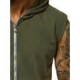 thumbnail image 6 of Mens Lightweight Zip Up Workout Tank Tops Hooded Bodybuilding Fitness Muscle Cut Off Tees Sleeveless Athletic Hoodies, 6 of 6