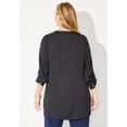 thumbnail image 2 of Catherines Women's Plus Size Petite Chain Lace-Up V-Neck Tunic Blouse, 2 of 5