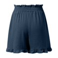 thumbnail image 4 of DHFJKG Women's Shorts 2026 Summer Casual Cute Ruffle Hem Shorts Comfy Elastic Drawstring Solid Color With Pockets Beach Trendy Bottoms, 4 of 5