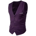 thumbnail image 1 of Chaleco de traje de color liso para hombre de talla grande Chaleco de negocios con un solo pecho, 1 of 5