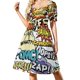thumbnail image 2 of Vestidos de noche estilo cómic pop art, vestidos de cóctel para mujer, 2 of 7