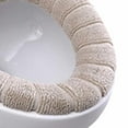 thumbnail image 4 of Sonceds Bathroom Soft Thicker Warmer Stretchable Washable Cloth Toilet Seat Cover Closestool Pads, 4 of 4