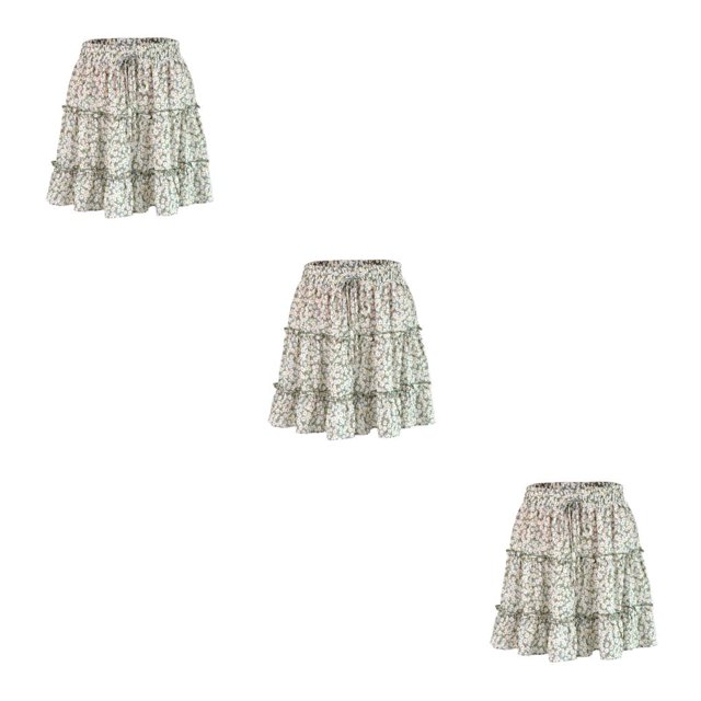 Jumpingount plisada con volantes para mujer plisada con volantes de cintura alta para niñas Type3 NO3