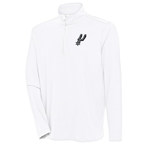 Men's Antigua  White San Antonio Spurs Hunk Quarter-Zip Pullover Top