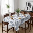 thumbnail image 6 of Blue Flower Table Cloth Waterproof Tablecloths, Vintage Farmhouse Boho Leaf Spring Summer Tablecloth Dining Table Cover for Kitchen Party Tabletop Outdoor, Rectangle Tablecloth 52x70 Inch, 6 of 9