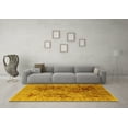thumbnail image 3 of Ahgly Company Machine Washable Indoor Round Oriental Yellow Industrial Area Rugs, 8' Round, 3 of 4