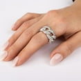 thumbnail image 4 of Rhodium Plated 925 Sterling Silver Miami Cuban Curb Link Ring w/ White CZ Jewelry Female Size 6, 4 of 4