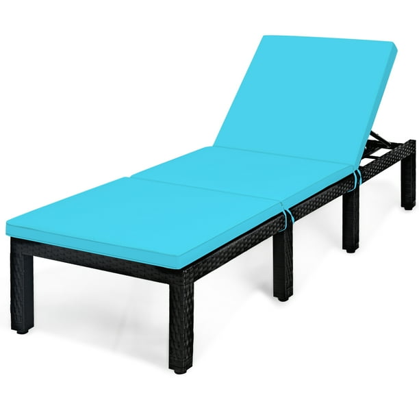 Adjustable Outdoor Patio Rattan Lounge Chair Chaise Couch With Cushions Walmart Com Walmart Com