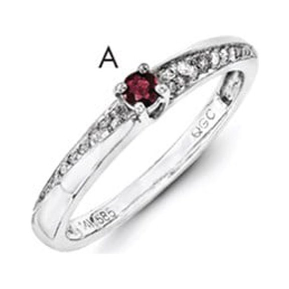 14K White Gold Ring Band Mother's & Family Semi Mount Diamond center Stone Mounting 4 mm