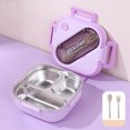 thumbnail image 1 of Bento Box pour Enfants - Boîte à Lunch en Acier Inoxydable avec Récipient à Condiments Étanche - Boîte à Collation à 3 Compartiments pour École, Bureau - Congélateur et Lave-Vaisselle Sûrs, 1 of 7
