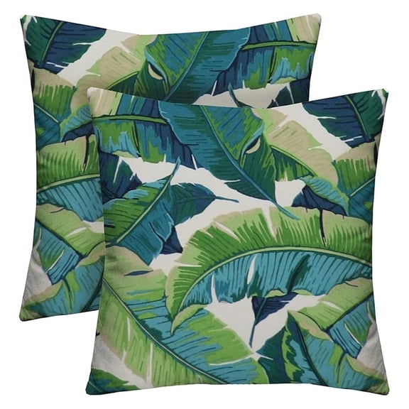 Square Throw Pillows Set of 2 | 24"x 24"| All-Weather Spun Fabric | Water and Fade-Resistant | Outdoor Accent Pillows for Patio Furniture | Balmoral Opal