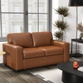 thumbnail image 2 of Roundhill Furniture Sakan Leather Upholstered Loveseat, Caramel, 2 of 12