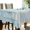 thumbnail image 3 of Summer Wooden Blue Rectangle Tablecloth, Dust Proof Anti Wrinkle Wipeable Table Cloth Tabletop for of Dinner Kitchen Wedding Holiday Party 54"x72" Home Decor, 3 of 7