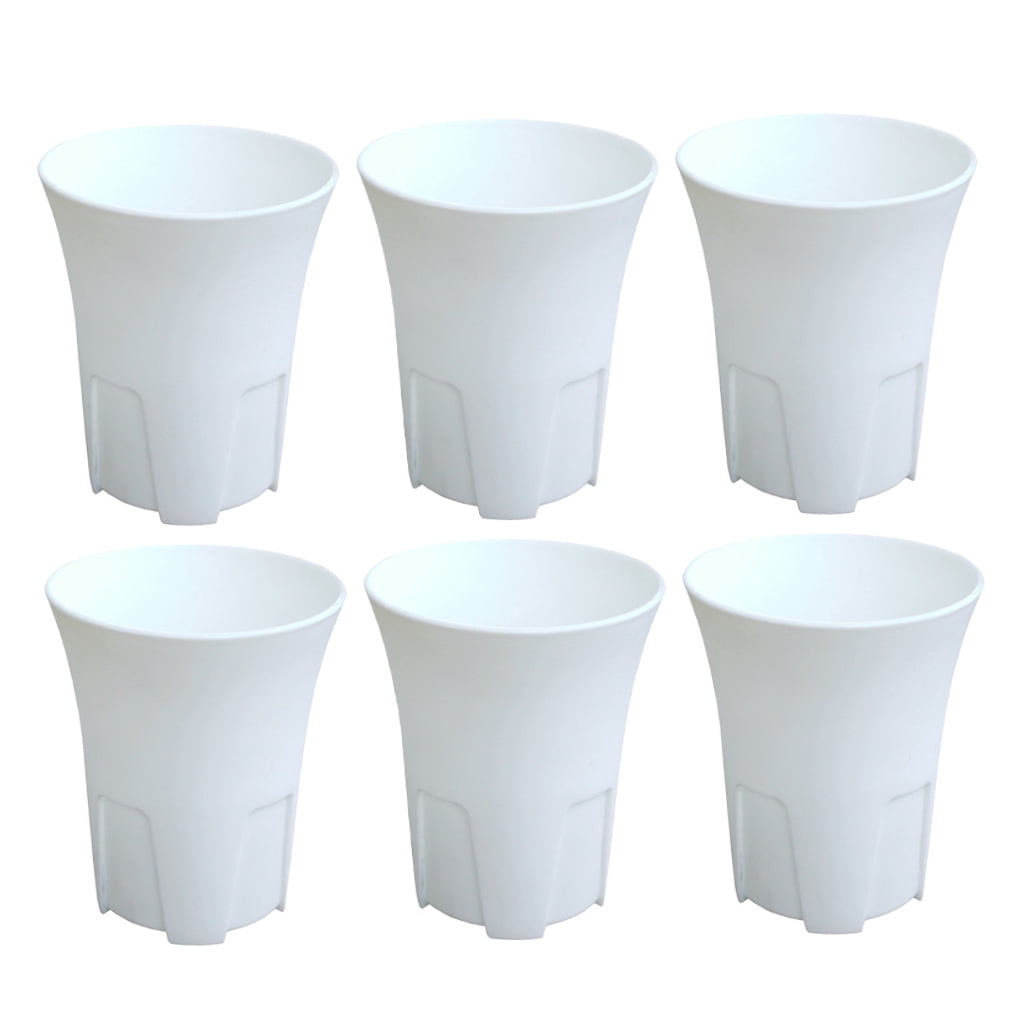 unbranded  6 Pcs Indoor Plants Pots Rounded Flowerpot Frosted Planter White