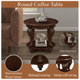 thumbnail image 6 of Hassch Round Side Table, 2-Tier End Table, 22" Small Accent Table for Living Room, Bedroom, Easy Assembly, Cherry, 6 of 6