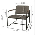 thumbnail image 3 of Whythe PU Leather Low Accent Chair 2.0 in Corten, 3 of 7