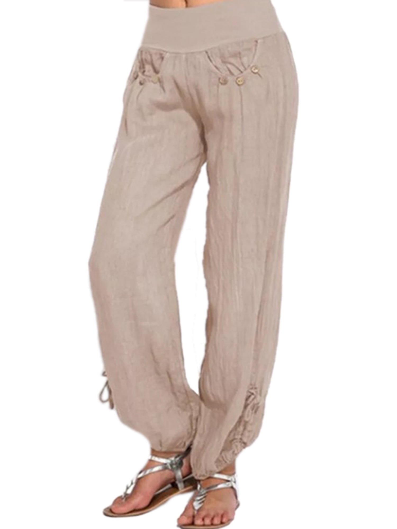 women's wool pants elastic waist