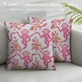 thumbnail image 3 of Patifu Pink Rabbit Monkeys Square Throw Pillow Cover  Preppy Aesthetic Decor Pillow Case Animal Print Funky Lumbar Cushion Case for Home Dorm College Decor Living Room Sofa Couch Bedroom Car 20x20in, 3 of 5