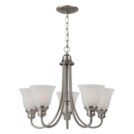 Sand 3 Light Chandelier - Sea Gull Lighting Windgate 35940-962 5-Light Chandelier - 20.25 diam. in. - Brushed Nickel