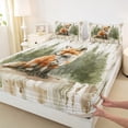 thumbnail image 3 of Manfei Cute Fox Twin Sheet Sets for Children, Cartoon Woodland Animal Twin Fitted Sheet, Green Pine Tree Flat Sheet, Lightweight Room Decor 3pcs, 3 of 7