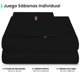 thumbnail image 2 of Collection de 3 Piezas | Sábanas de Microfibra de Lujo de Hotel Doble Cepillado | Negro, Individual, 2 of 7
